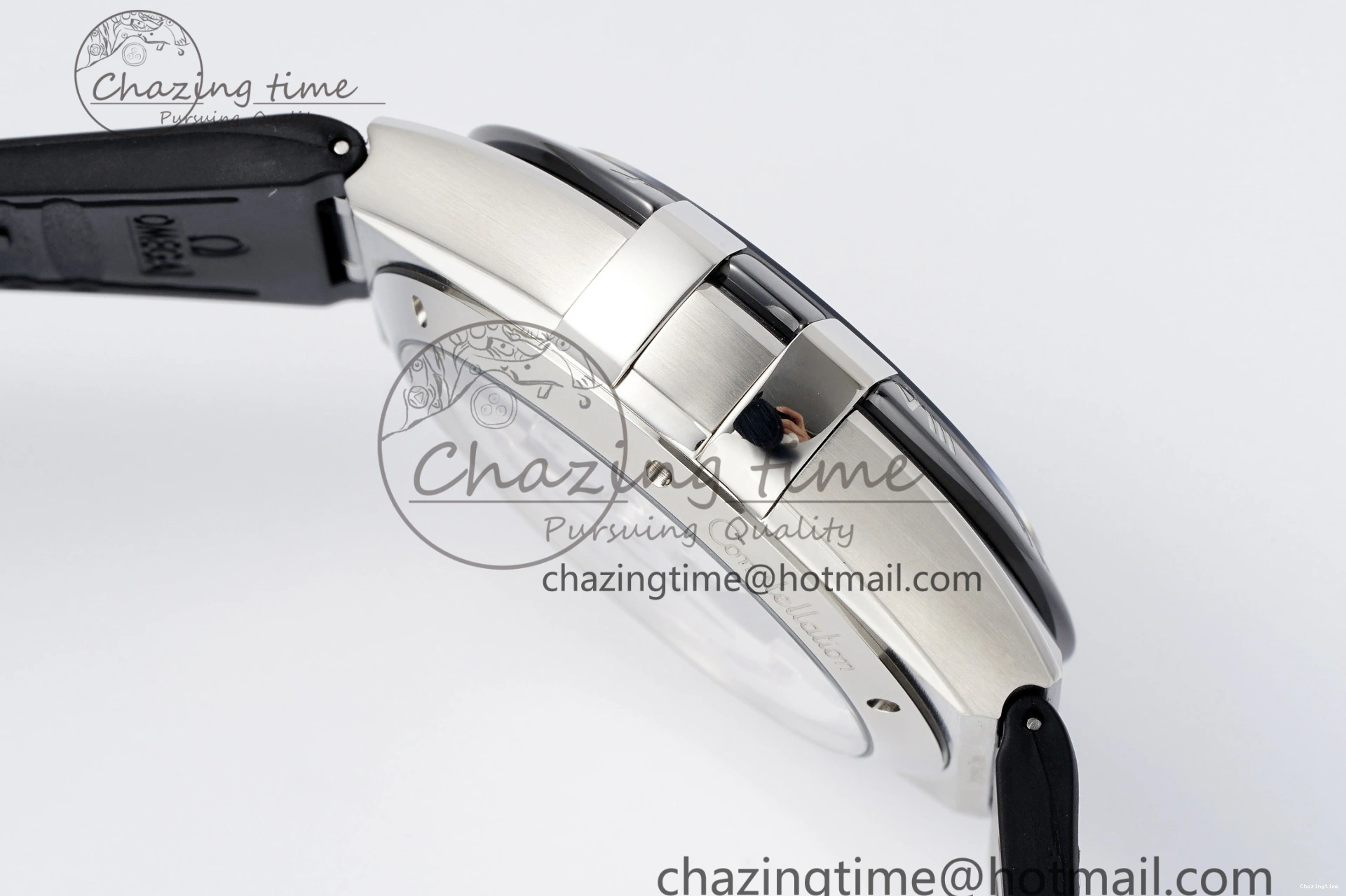 0104 Constellation Black Ceramic SS SBF 1:1 Best Edition Black Dial on Black Gummy Strap A8900 Super Clone TimelessDesign 7798